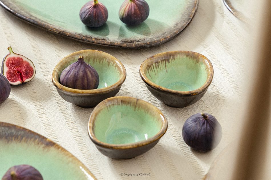 PRIMA Ručne glazovaná misa na dip šalviová farba šalviová farba - obrázok 1