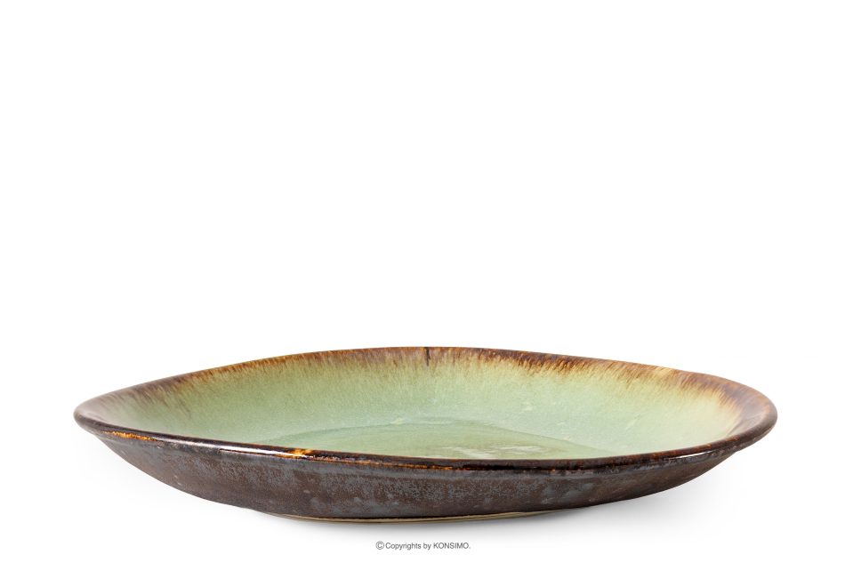 PRIMA Hlboký servírovací tanier ručne glazovaný šalviová farba šalviová farba - obrázok 0