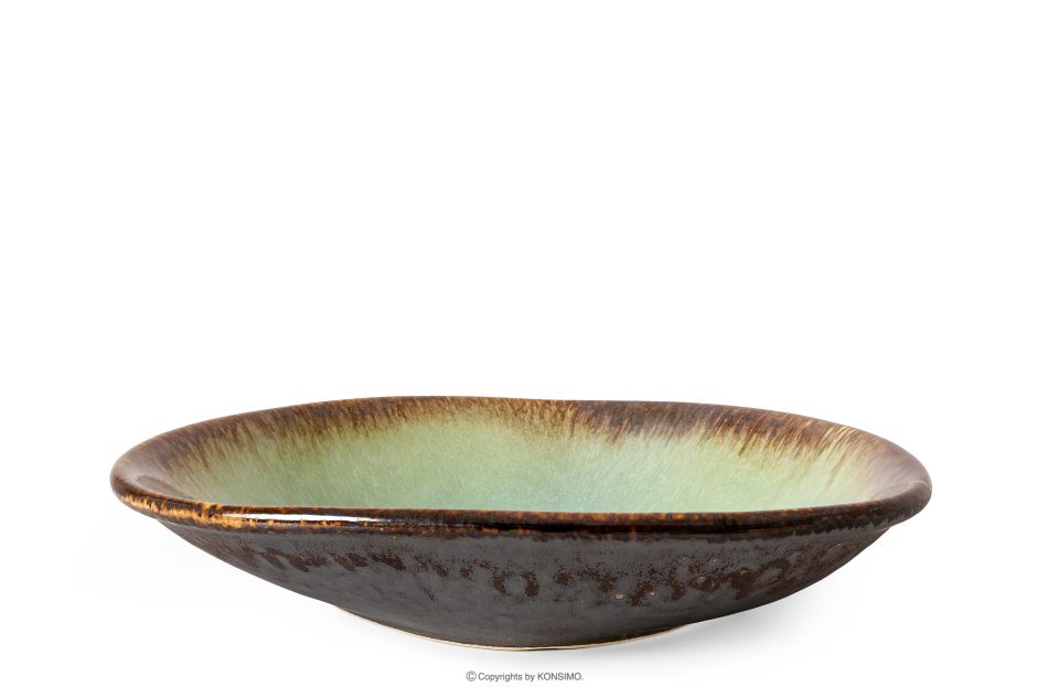 PRIMA Hlboký servírovací tanier ručne glazovaný šalviová farba šalviová farba - obrázok 0