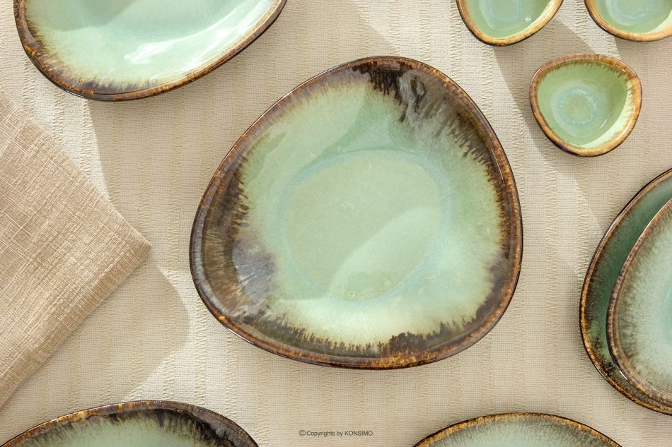 PRIMA Hlboký servírovací tanier ručne glazovaný šalviová farba šalviová farba - obrázok 5