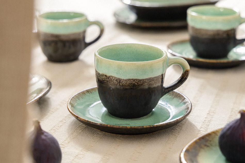 PRIMA Ručne glazovaná šalviová farba šálka na kávu šalviová farba - obrázok 1