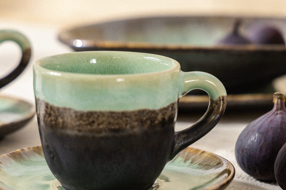 PRIMA Ručne glazovaná šalviová farba šálka na kávu šalviová farba - obrázok 7