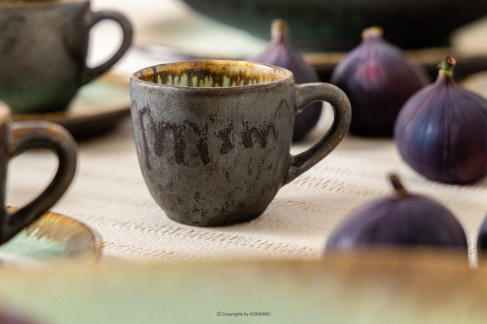 PRIMA Ručne glazovaná šalviová farba šálka na espresso šalviová farba - obrázok 1