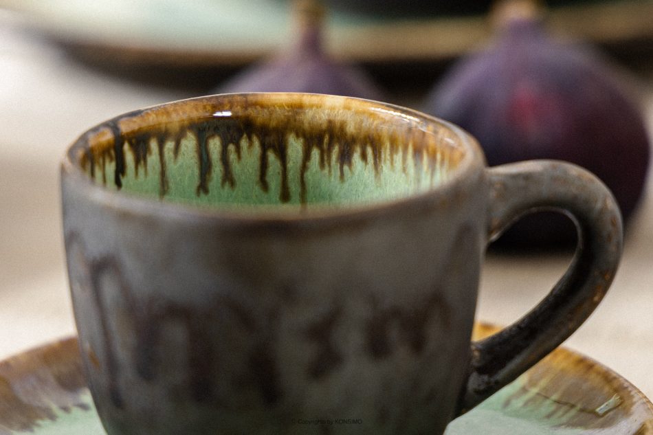 PRIMA Ručne glazovaná šalviová farba šálka na espresso šalviová farba - obrázok 7