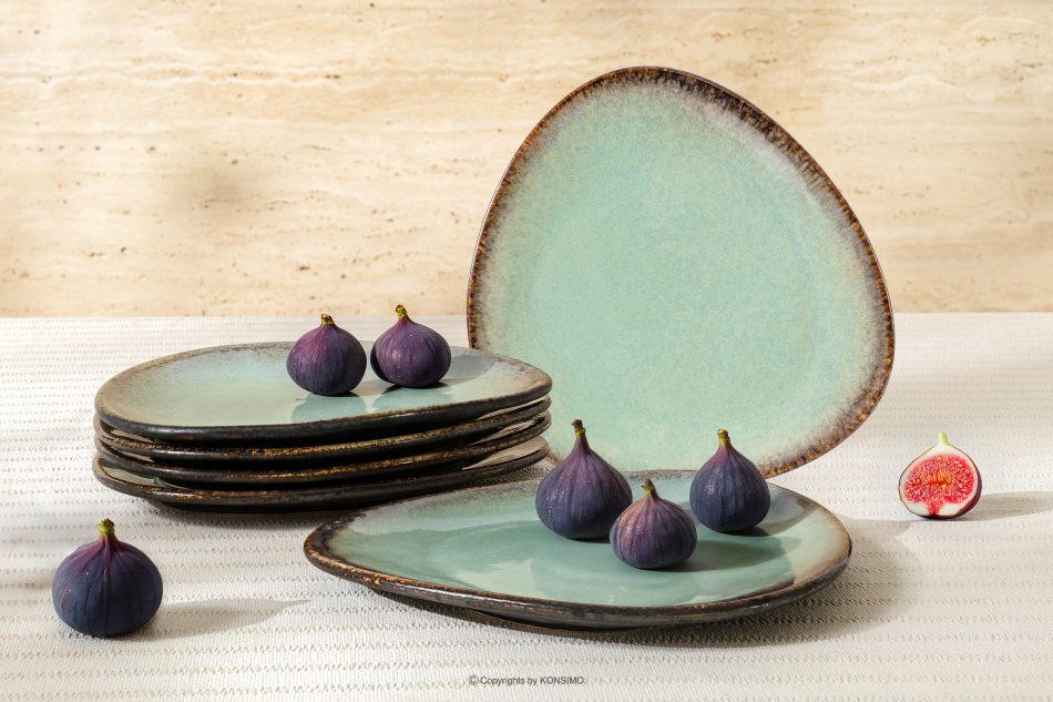 PRIMA Ručne glazovaný keramický dezertný tanier 6 ks šalviová farba šalviová farba - obrázok 1