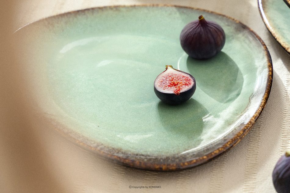 PRIMA Ručne glazovaný keramický dezertný tanier 6 ks šalviová farba šalviová farba - obrázok 9