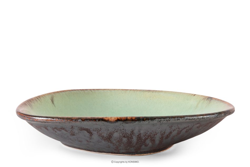 PRIMA Ručne glazovaný keramický hlboký tanier 6 ks šalviová farba šalviová farba - obrázok 2