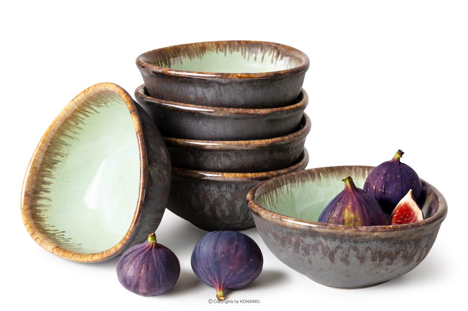 PRIMA Ručne glazovaná keramická misa na šalát 6 ks šalviová farba šalviová farba - obrázok 0