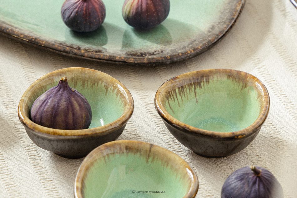 PRIMA Ručne glazovaná keramická misa na dip 6 ks šalviová farba šalviová farba - obrázok 7