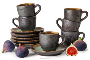 PRIMA, https://konsimo.sk/kolekcie/prima/ Ručne glazovaná keramická podšálka na šálku espressa 6 ks šalviová farba šalviová farba - obrázok