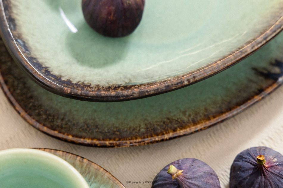 PRIMA Ručne glazovaný keramický jedálenský servis pre 6 osôb (24 ks) šalviová farba šalviová farba - obrázok 12