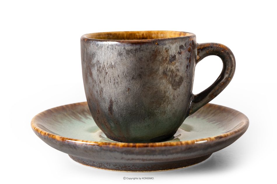 PRIMA Ručne glazovaná sada na espresso pre 6 osôb (18 ks) šalviová farba šalviová farba - obrázok 2