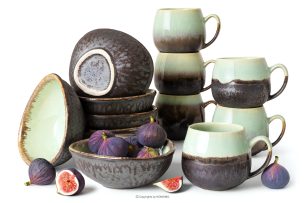 PRIMA, https://konsimo.sk/kolekcie/prima/ Ručne glazovaná sada na raňajky pre 6 osôb (12 ks) šalviová farba šalviová farba - obrázok