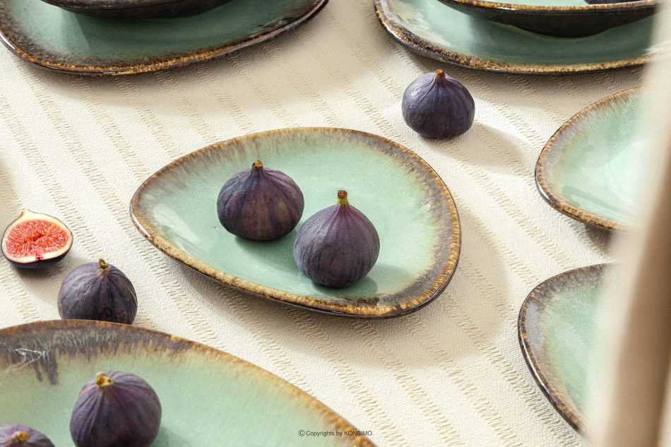 PRIMA Ručne glazovaná keramická večera raňajky a káva pre 6 osôb (48 ks) šalviová farba šalviová farba - obrázok 26