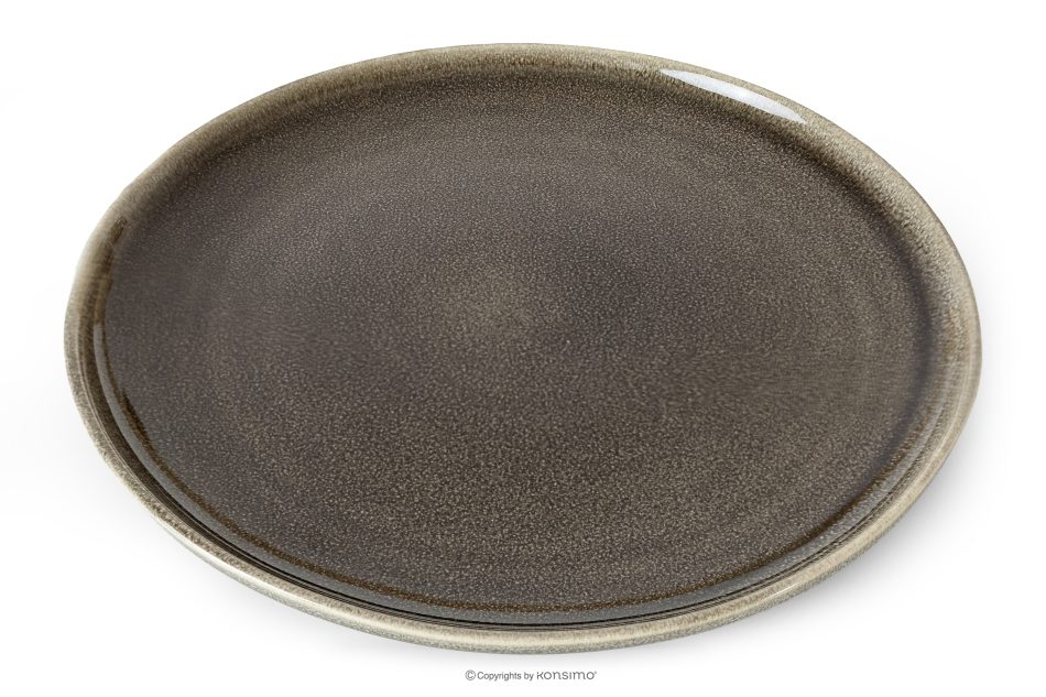 EDA Keramický tanier v rustikálnom štýle hnedá/sivá/béžová hnedá/sivá/béžová - obrázok 2