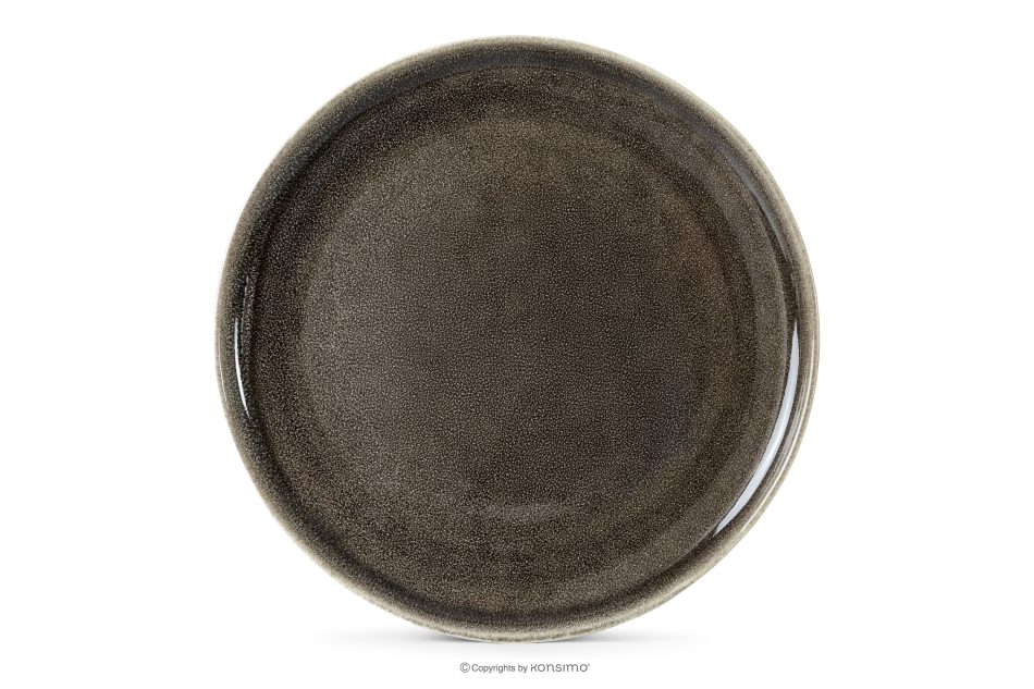 EDA Keramický tanier v rustikálnom štýle hnedá/sivá/béžová hnedá/sivá/béžová - obrázok 3