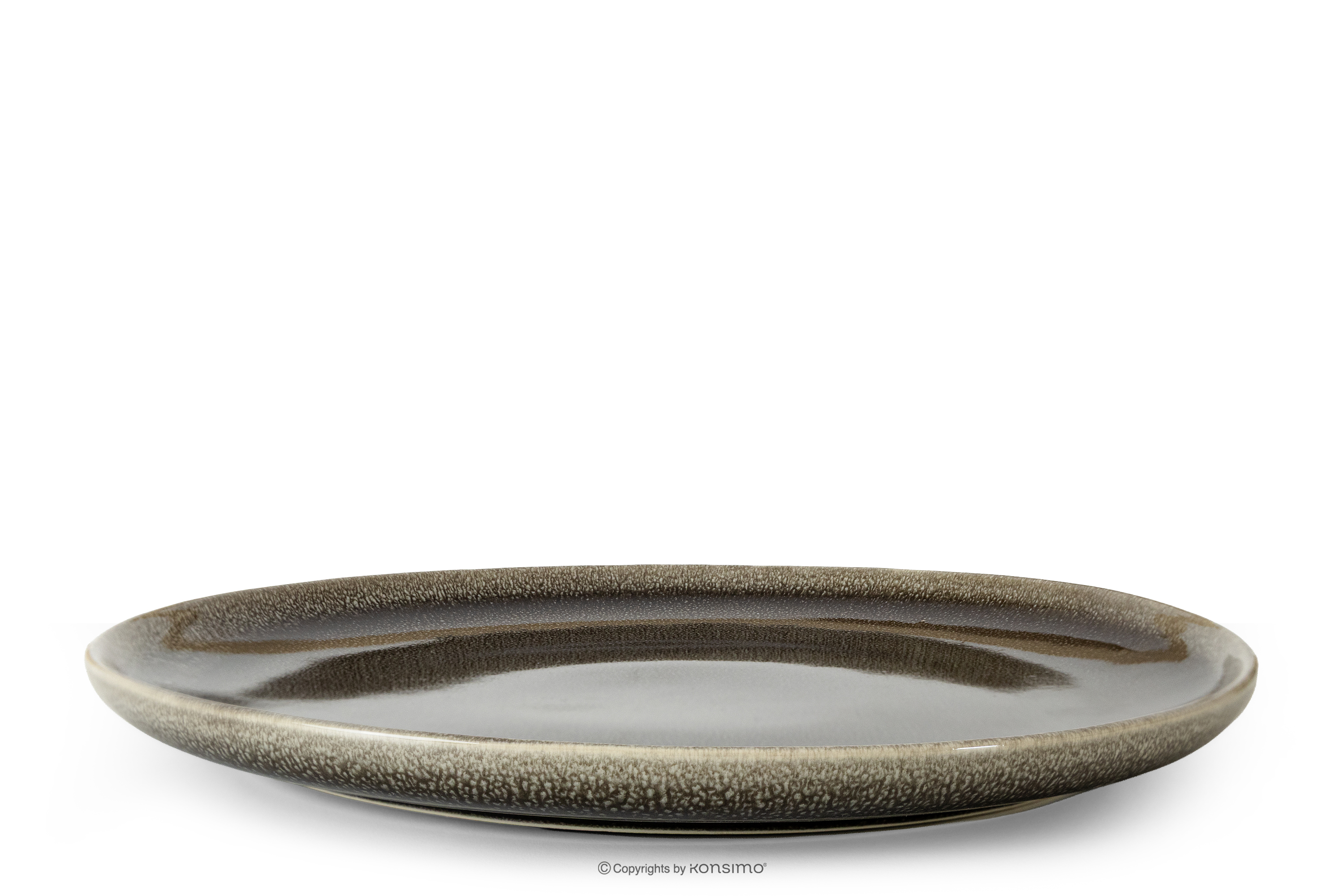 Keramický dezertný tanier v rustikálnom štýle hnedá/sivá/béžová