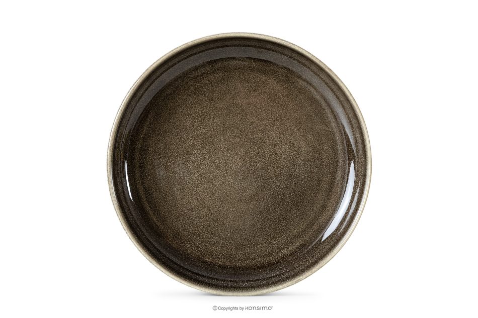 EDA Keramický dezertný tanier v rustikálnom štýle hnedá/sivá/béžová hnedá/sivá/béžová - obrázok 3