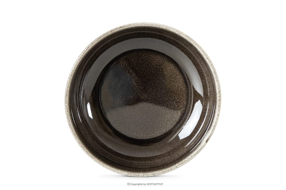 EDA Keramická miska v rustikálnom štýle hnedá/sivá/béžová hnedá/sivá/béžová - obrázok 3