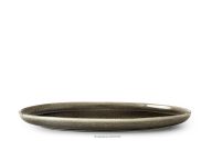 Keramický servírovací tanier v rustikálnom štýle hnedá/sivá/béžová