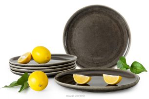 EDA, https://konsimo.sk/kolekcie/eda/ Keramický tanier v rustikálnom štýle hnedá/sivá/béžová 6 ks. hnedá/sivá/béžová - obrázok