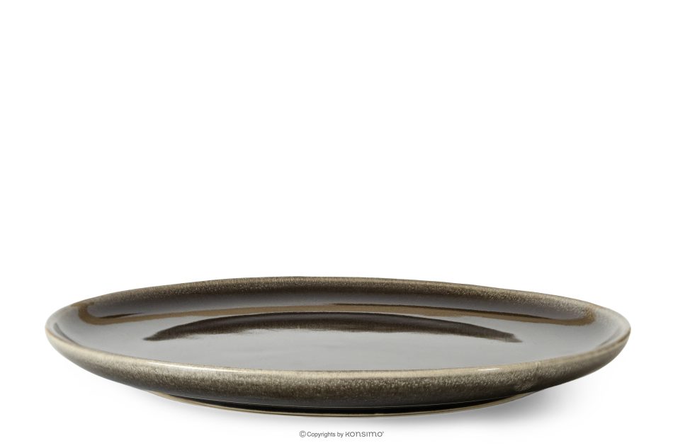 EDA Keramický tanier v rustikálnom štýle hnedá/sivá/béžová 6 ks. hnedá/sivá/béžová - obrázok 2