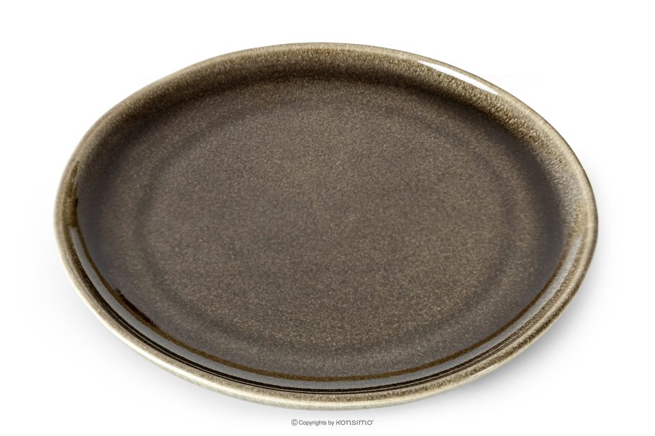 EDA Keramický dezertný tanier v rustikálnom štýle hnedá/sivá/béžová 6 ks. hnedá/sivá/béžová - obrázok 3