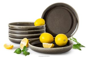 EDA, https://konsimo.sk/kolekcie/eda/ Keramický hlboký tanier v rustikálnom štýle hnedá/sivá/béžová 6 ks. hnedá/sivá/béžová - obrázok