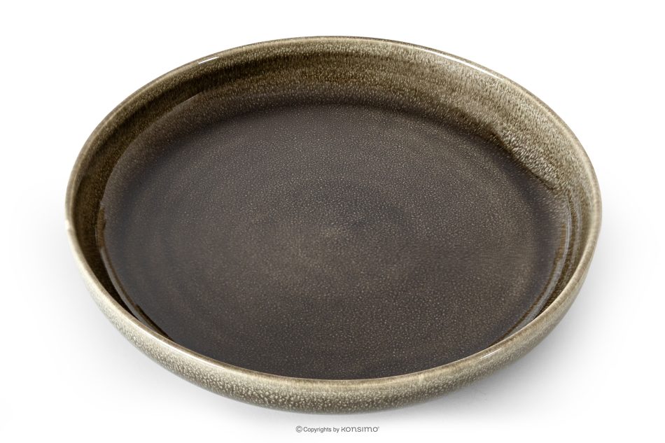 EDA Keramický hlboký tanier v rustikálnom štýle hnedá/sivá/béžová 6 ks. hnedá/sivá/béžová - obrázok 3