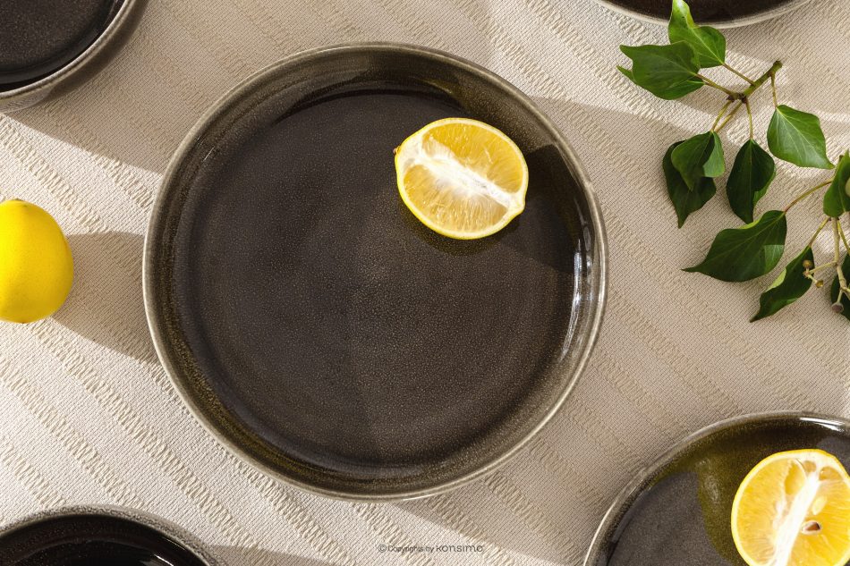 EDA Keramický hlboký tanier v rustikálnom štýle hnedá/sivá/béžová 6 ks. hnedá/sivá/béžová - obrázok 8