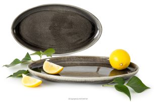 EDA, https://konsimo.sk/kolekcie/eda/ Sada servírovacích tanierov (2 ks) z keramiky v rustikálnom štýle hnedá/sivá/béžová hnedá/sivá/béžová - obrázok