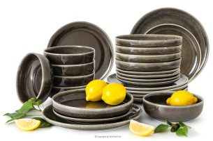 EDA, https://konsimo.sk/kolekcie/eda/ Súprava riadu pre 6 osôb (24 ks) z keramiky v rustikálnom štýle hnedá/sivá/béžová hnedá/sivá/béžová - obrázok