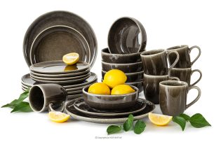 EDA, https://konsimo.sk/kolekcie/eda/ Jedálenský súprava (24 ks) z keramiky v rustikálnom štýle hnedá/sivá/béžová pre 6 osôb. hnedá/sivá/béžová - obrázok