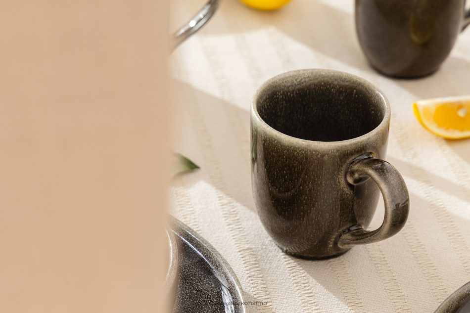 EDA Raňajkový servis pre 6 osôb (18 ks) z keramiky v rustikálnom štýle v hnedá/sivá/béžová farbe hnedá/sivá/béžová - obrázok 13