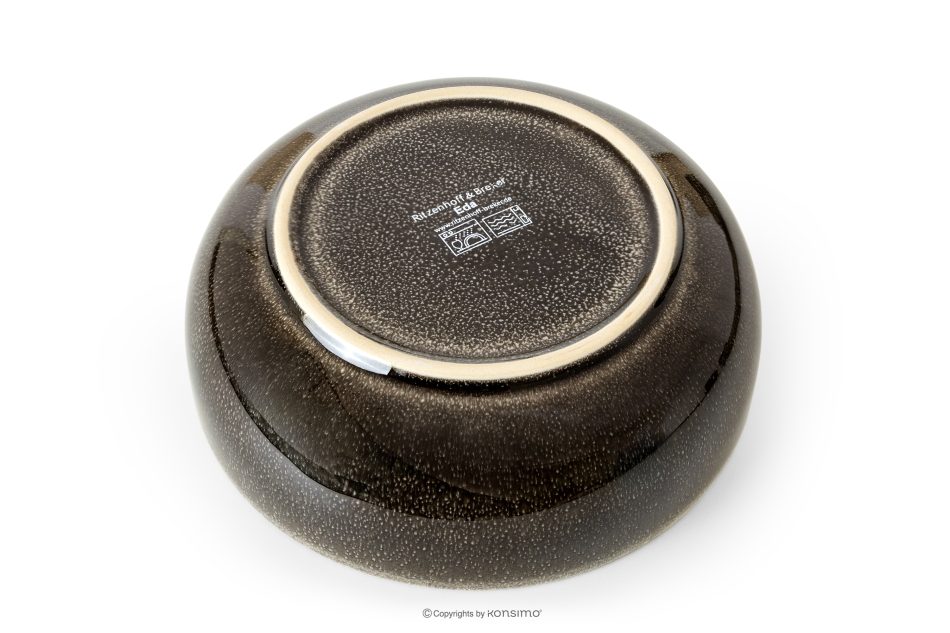 EDA Raňajková súprava pre 6 osôb (12 ks) z keramiky v rustikálnom štýle v hnedá/sivá/béžová farbe hnedá/sivá/béžová - obrázok 4