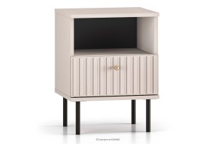 DROMA, https://konsimo.sk/kolekcie/droma/ Úzky elegantný nočný stolík v krémovej farbe krémový - obrázok