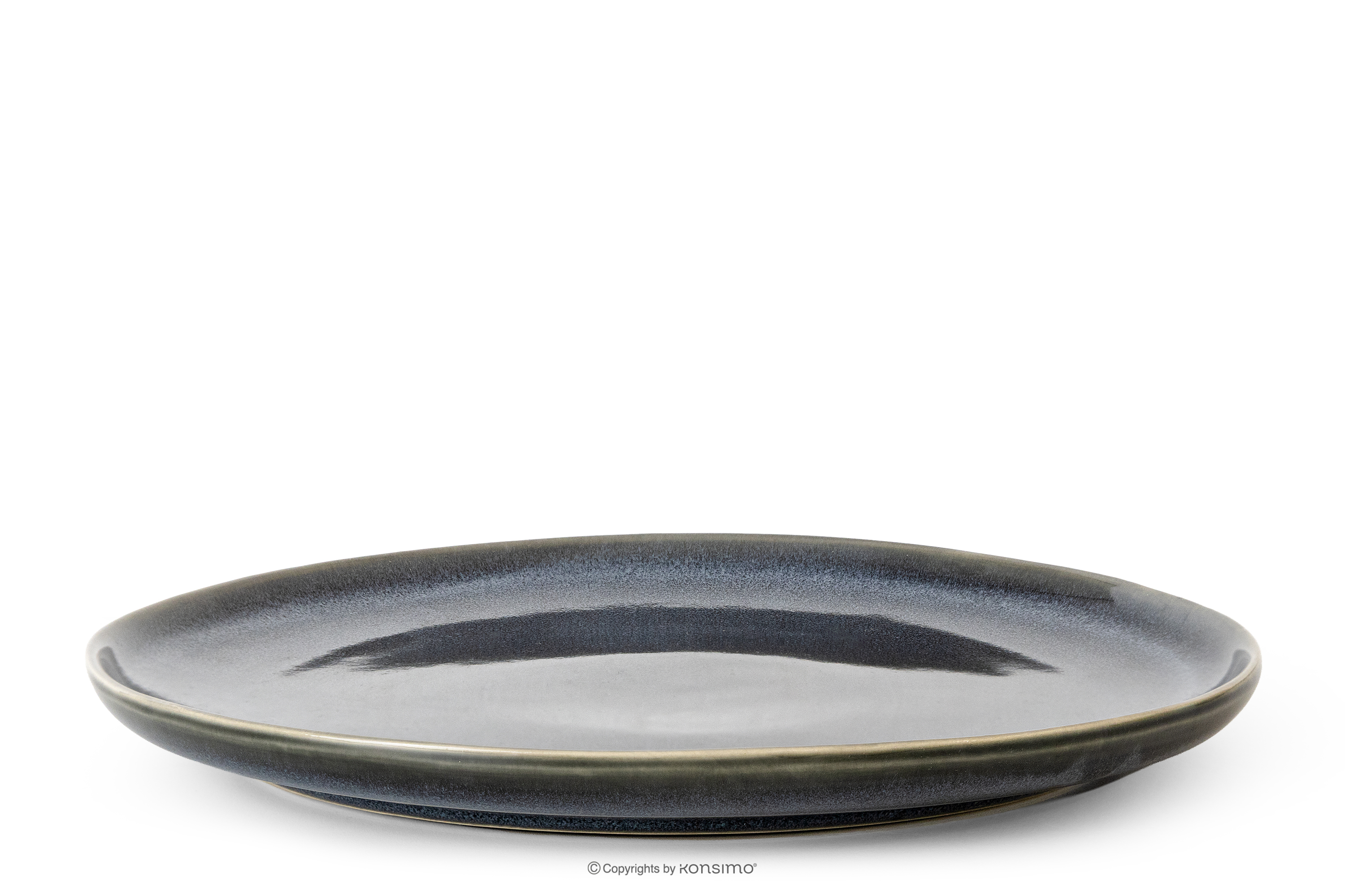 Keramický tanier v rustikálnom štýle modrá/sivá/béžová