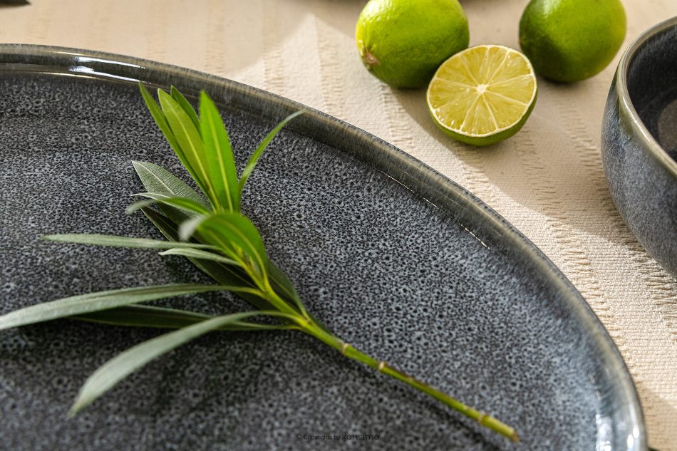 EDA Keramický servírovací tanier v rustikálnom štýle modrá/sivá/béžová modrá/sivá/béžová - obrázok 6