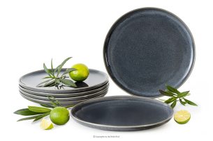 EDA, https://konsimo.sk/kolekcie/eda/ Keramický tanier v rustikálnom štýle modrá/sivá/béžová 6 ks. modrá/sivá/béžová - obrázok