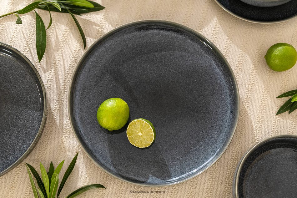 EDA Keramický tanier v rustikálnom štýle modrá/sivá/béžová 6 ks. modrá/sivá/béžová - obrázok 7