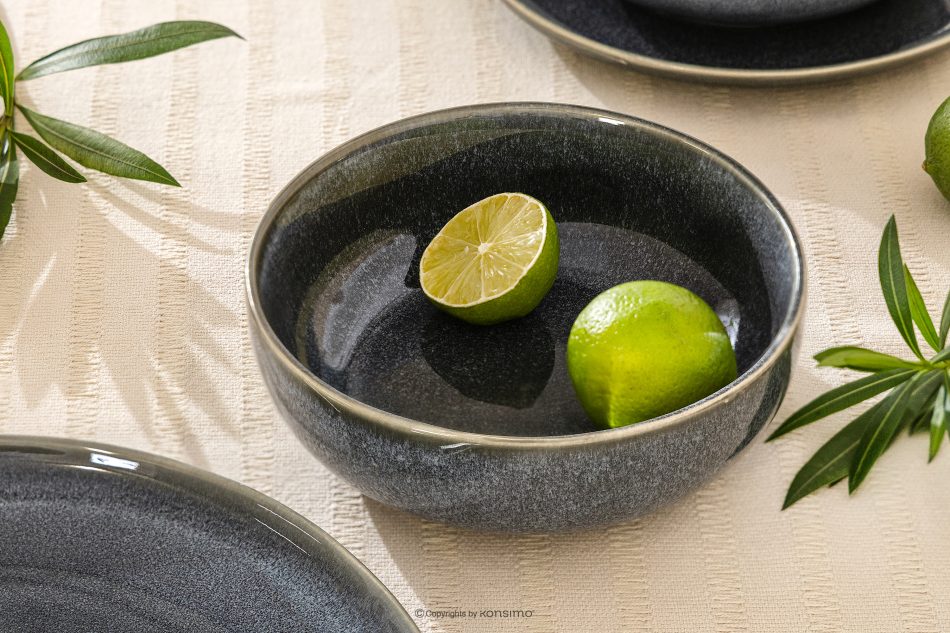 EDA Sada riadu pre 6 osôb (18 ks) z keramiky v rustikálnom štýle modrá/sivá/béžová modrá/sivá/béžová - obrázok 11