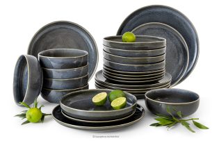 EDA, https://konsimo.sk/kolekcie/eda/ Súprava riadu pre 6 osôb (24 ks) z keramiky v rustikálnom štýle modrá/sivá/béžová modrá/sivá/béžová - obrázok