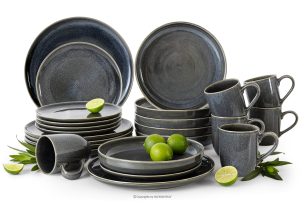 EDA, https://konsimo.sk/kolekcie/eda/ Súprava riadu pre 6 osôb (24 ks) z keramiky v rustikálnom štýle modrá/sivá/béžová modrá/sivá/béžová - obrázok