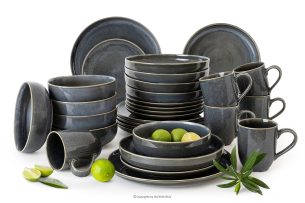 EDA, https://konsimo.sk/kolekcie/eda/ Jedálenský súprava pre 6 osôb (30 ks) z keramiky v rustikálnom štýle modrá/sivá/béžová modrá/sivá/béžová - obrázok