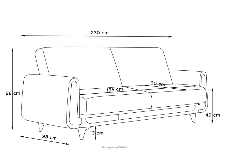 GUSTAVO II Trojmiestna rozkladacia pohovka imitácia semišu tmavohnedá tmavohnedá - obrázok 13