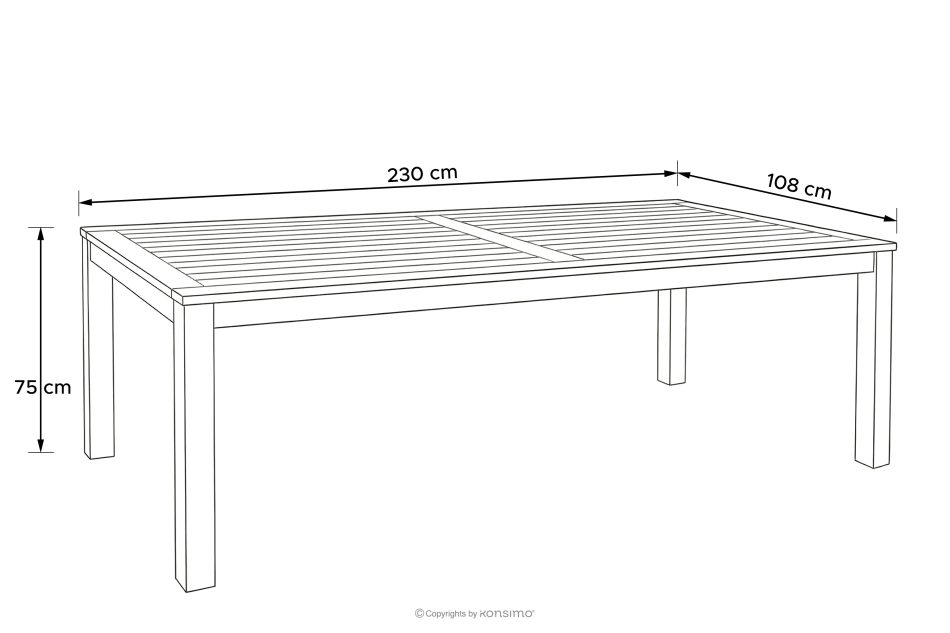 ORTUS Drevený záhradný stôl, hnedý hnedá - obrázok 15