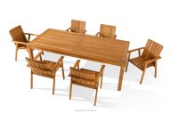 Súprava dreveného záhradného nábytku, stoličky a stôl, hnedá