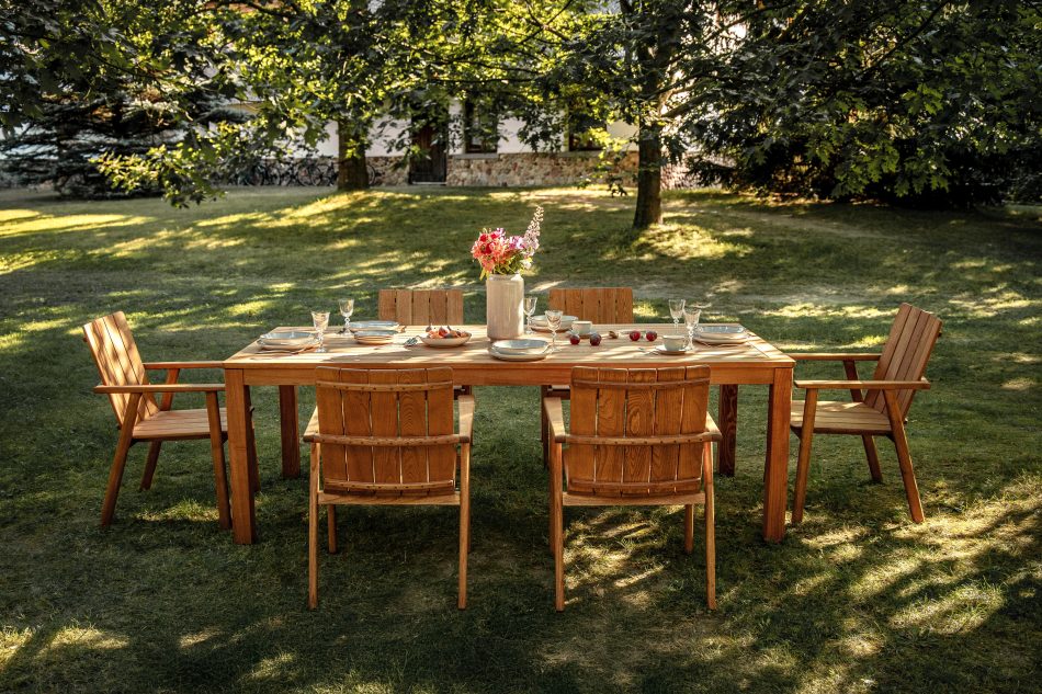 ORTUS Súprava dreveného záhradného nábytku, stoličky a stôl, hnedá hnedá - obrázok 17