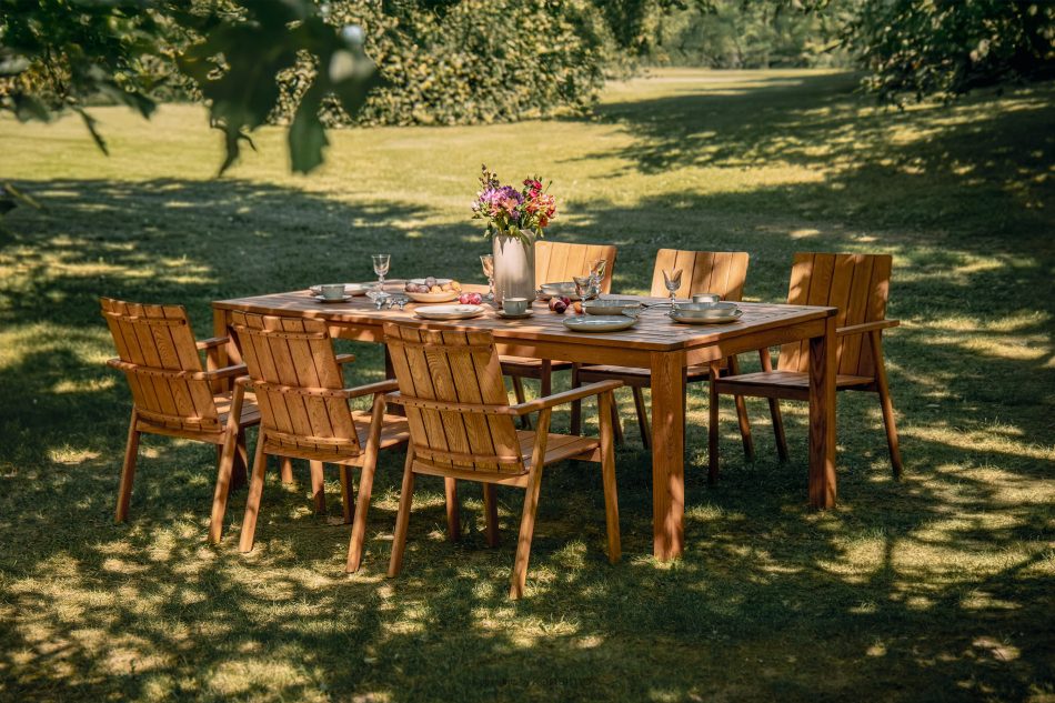 ORTUS Súprava dreveného záhradného nábytku, stoličky a stôl, hnedá hnedá - obrázok 18