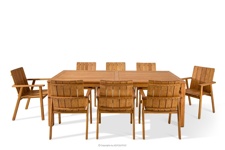 ORTUS Súprava dreveného záhradného nábytku, stôl so stoličkami, hnedá hnedá - obrázok 2